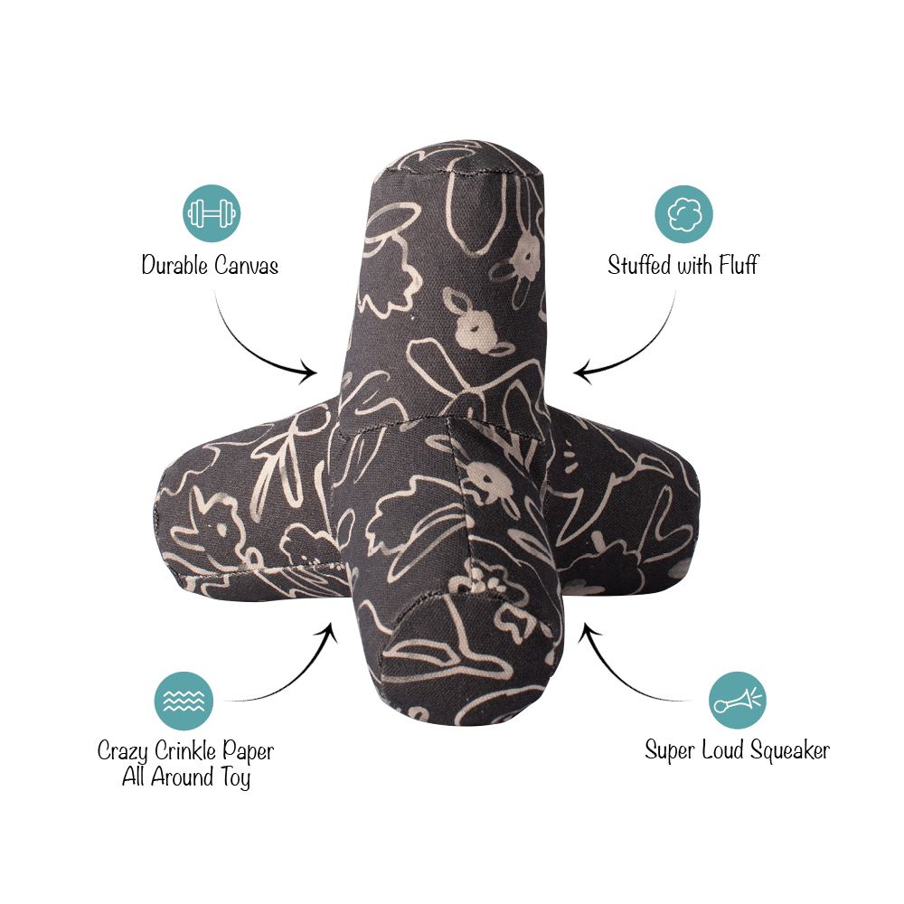 Game On Messy Flower Canvas Dog Toy