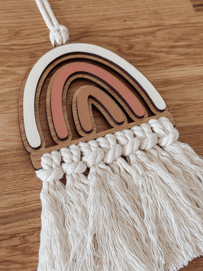 Rainbow Macrame Car Charms
