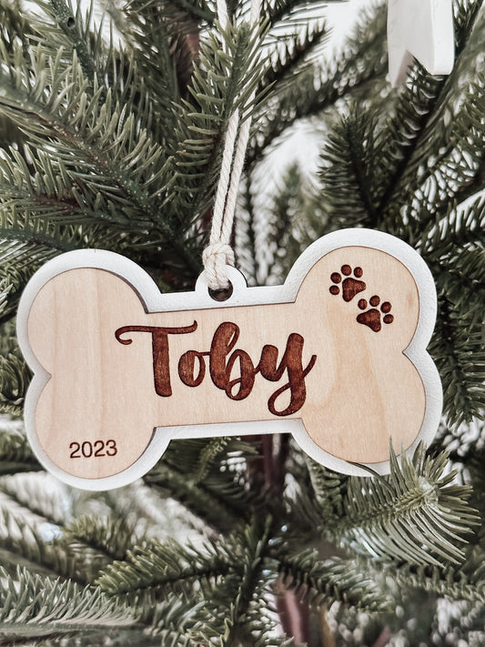 Personalized Dog Bone Ornament